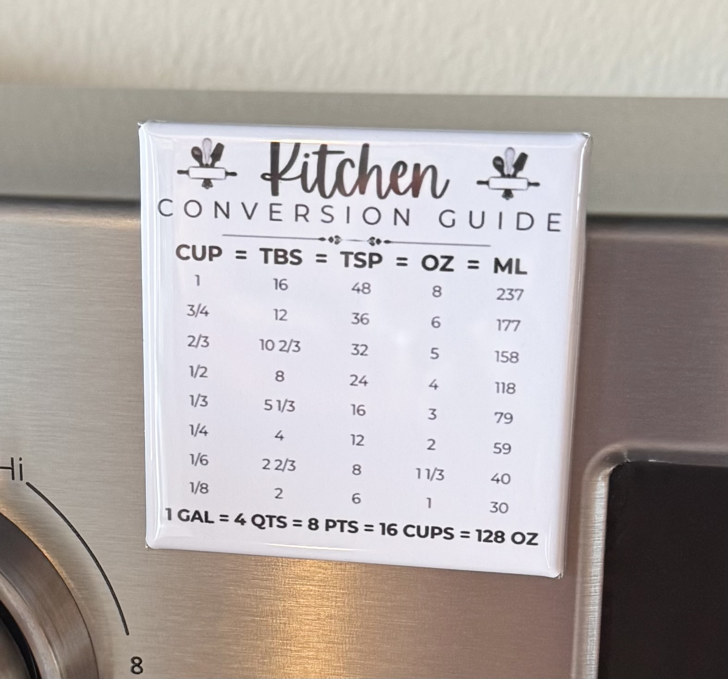 Kitchen Conversion Chart Magnet
