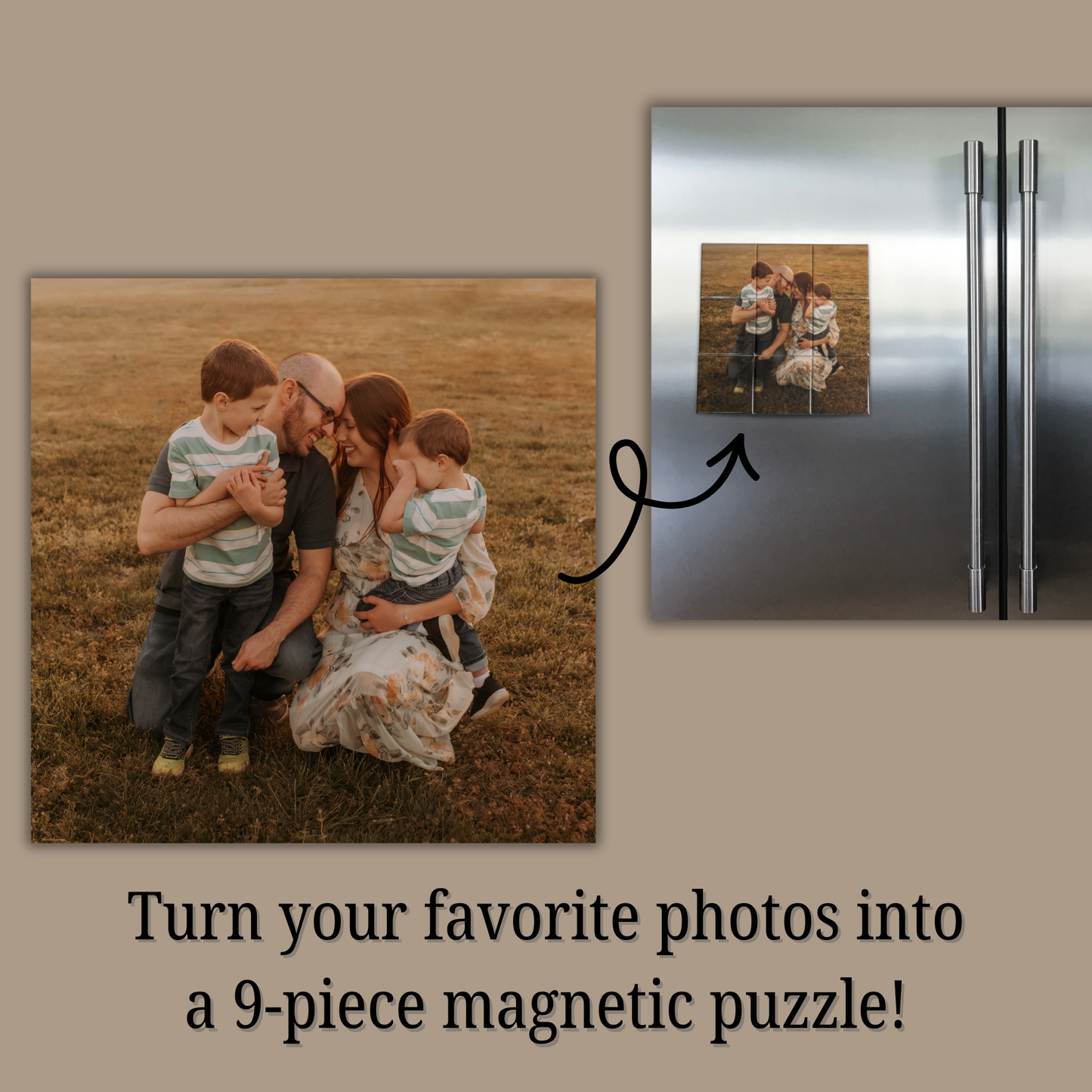 Custom Photo Magnet Puzzle: 9-piece 2x2 inch Square Magnets