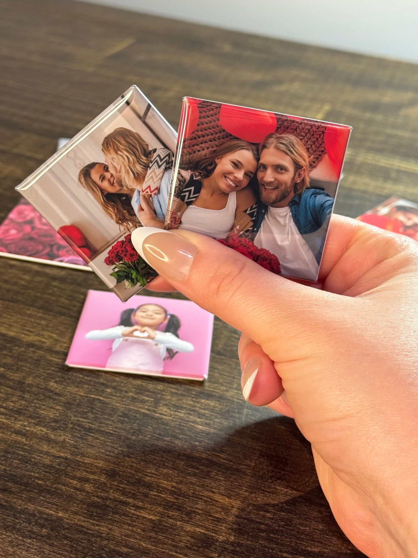 Custom 2x2 Inch Photo Magnets – Personalized Valentine’s Day Gift