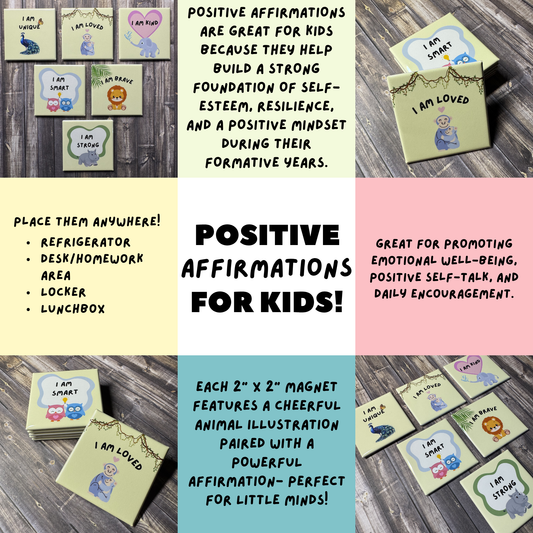 Positive Affirmation Magnet Set For Kids (Set of 6 Magnets)
