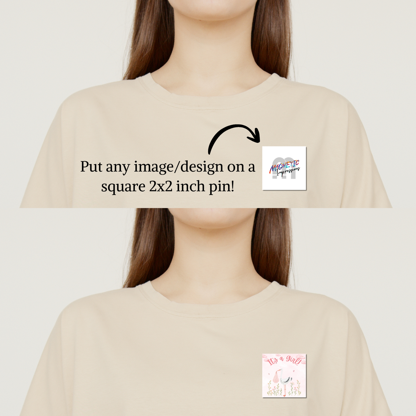 Custom Square Photo Buttons/Pins